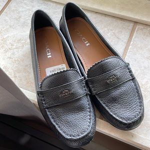 Black coach dress shoes - worn once- size 7.5